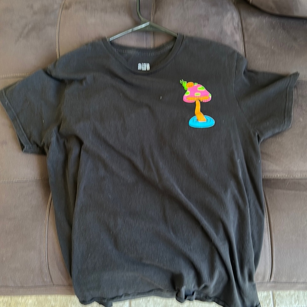 Black tee with graphic design